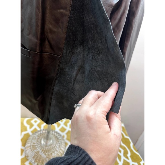 Nordstrom Trouve NWT Lanbskin Leather Bomber-Style Jacket Stretch Insert Small - Picture 3 of 16